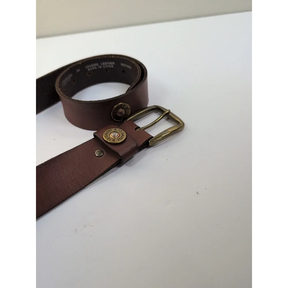 12‎ Gauge Shotgun Shell Conchos Genuine Full Grain Leather Belt 1-3/8